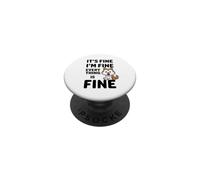 It's Fine I'm Fine Everything Is Fine Meme Divertente Cane Husky PopSockets PopGrip Adesivo