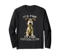 It's FINE I'm FINE Everything Is FINE Sarcastico Divertente Cane Maglia a Manica