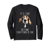 It's FINE I'm FINE Everything Is FINE Sarcastico Divertente Cane Maglia a Manica