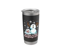 It's Fine I'm Fine Everything Is Fine Snowman Christmas Meme Bicchiere termico in acciaio inox doppia parete
