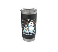 It's Fine I'm Fine Everything Is Fine Snowman Christmas Meme Bicchiere termico in acciaio inox doppia parete