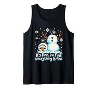 It's Fine I'm Fine Everything Is Fine Snowman Christmas Meme Canotta