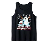 It's Fine I'm Fine Everything Is Fine Snowman Christmas Meme Canotta