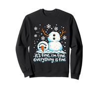 It's Fine I'm Fine Everything Is Fine Snowman Christmas Meme Felpa