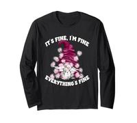 Its Fine Im Fine Everythings Fine Funny Valentines GNOME Maglia a Manica
