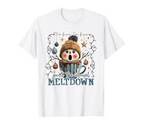 It's Fine Meltdown Snowman Hot Cocoa Funny Christmas Maglietta