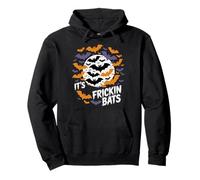 It's Frickin Bats Halloween Moon Bats Felpa con Cappuccio