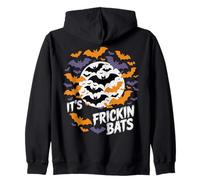 It's Frickin Bats Halloween Moon Bats Felpa con Cappuccio