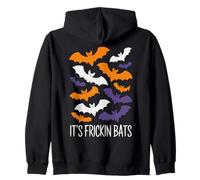 It's Frickin Bats Halloween Moon Bats Felpa con Cappuccio