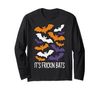 It's Frickin Bats Halloween Moon Bats Maglia a Manica