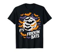 It's Frickin Bats Halloween Moon Bats Maglietta