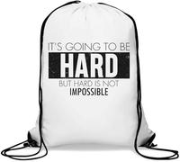 It's Going to Be Hard But Hard is Not Impossible Gym Sack Casual Drawstring Bag Bianco
