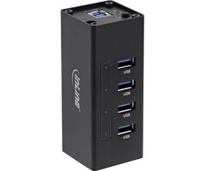 ITS Hub 4x USB 3.2, alimentatore 2,5 A, allumino, nero