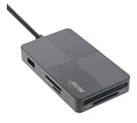 InLine USB 3.2 Multi Card Reader Hub, lettore di schede, per SD/TF/MS/XD/CF, 3 porte USB-A, 5 Gb/s, Dual USB-C/A, funzione OTG, compatibile con Android/Windows/Mac OS/Linux, 66772F