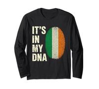Its in My Dna Irish Vintage Ireland Flag Distressed Irish Maglia a Manica