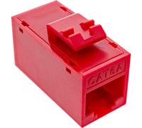 ITS Keystone RJ45 presa/presa, non schermata, Cat.6A, confezione da 8, rosso