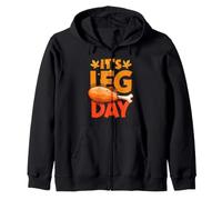 It's Leg Day Turkey Legs Funny Pun Ringraziamento Uomini Donne Felpa con Cappuccio