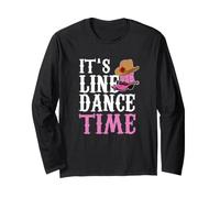 It's Line Dance Time Musica Country Western Stivali Maglia a Manica