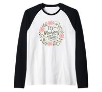 It's Mahjong Time - Ghirlanda Floreale Maglia con Maniche Raglan