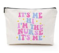 It's Me Hi I'm the Nurse It's Me - Borsa per il trucco divertente da infermiera per donne 2025, regalo di apprezzamento per infermieri, studenti infermieristici, RN, LPN, borsa cosmetica da viaggio