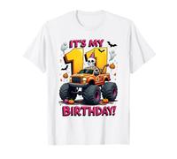 It's My 11th Birthday Boy Skeleton Monster Truck Halloween Maglietta