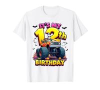 It's My 13th Birthday Boy Skeleton Monster Truck Halloween Maglietta