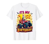 It's My 1st Birthday Boy Skeleton Monster Truck Halloween Maglietta