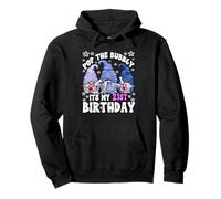 Its My 21st Birthday Funny Gnomes for Women Pop The Bubbly Felpa con Cappuccio