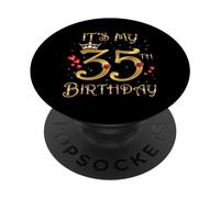 It's My 35th Birthday, 35 Anni, 35th Birthday Queen PopSockets PopGrip Adesivo