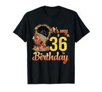 It's My 36th Birthday 36 Anni Corona Afro Donne nere Maglietta