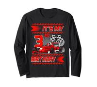 It's My 3rd Birthday Race Car Party Outfit 3 Year Old Boys Maglia a Manica