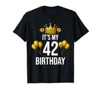 It's My 42nd Birthday Party 42 Anni Compleanno Uomini Donne Maglietta