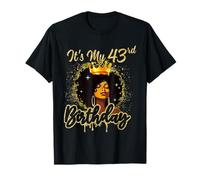 It's My 43rd Birthday Queen 43 Anni Corona Oro Donne Maglietta