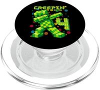 It's My 4th Birthday Boy Gamer Creepin' Into 4 Gamer Pixel PopSockets PopGrip per MagSafe
