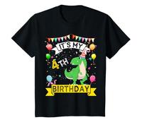 It's My 4th Birthday Dinosaur T-rex Cool Birthday Boy Girl Maglietta