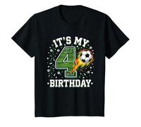 It's My 4th Birthday Soccer Ball Field 4 Year Old Boy Maglietta