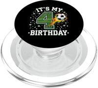 It's My 4th Birthday Soccer Ball Field 4 Year Old Boy PopSockets PopGrip per MagSafe