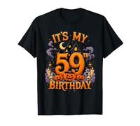 It's My 59th Birthday Halloween Haunted House Pumpkin Party Maglietta