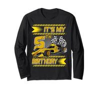 It's My 5th Birthday Race Car Party Outfit 5 Year Old Boys Maglia a Manica
