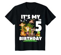 It's My 5th Birthday Safari Jungle 5 Anni Maglietta