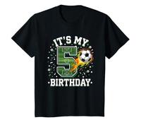 It's My 5th Birthday Soccer Ball Field 5 Year Old Boy Maglietta