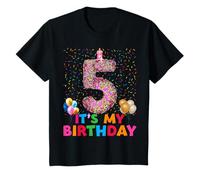 It's My 5th Birthday Sweet Donut Happy 5 Year Old Girl Kids Maglietta