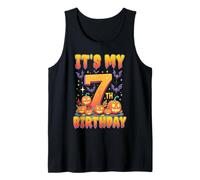 It's My 7th Birthday Party 7 Year Old Kids Halloween Pumpkin Canotta