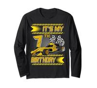 It's My 7th Birthday Race Car Party Outfit 7 Year Old Boys Maglia a Manica