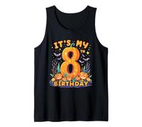 It's My 8th Birthday Party 8 Year Old Kids Halloween Pumpkin Canotta
