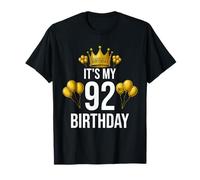 It's My 92nd Birthday Party 92 Anni Compleanno Uomini Donne Maglietta