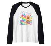 It's My 9th Birthday Capybara Rainbow Funny 9 Year Old Bday Maglia con Maniche Raglan