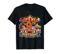 Its My 9th Birthday Circus 9 Yrs Old Carnival Party Kids Maglietta