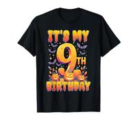It's My 9th Birthday Party 9 Year Old Kids Halloween Pumpkin Maglietta