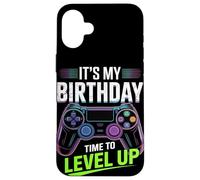 It's My Birthday Boy Time to Level Up Videogioco Regalo Ragazzi Custodia per iPhone 16 Plus